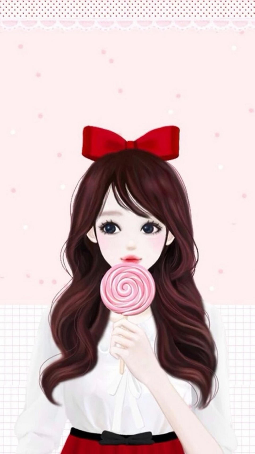만화 소녀 벽지,머리,의류,빨간,분홍,갈색 머리