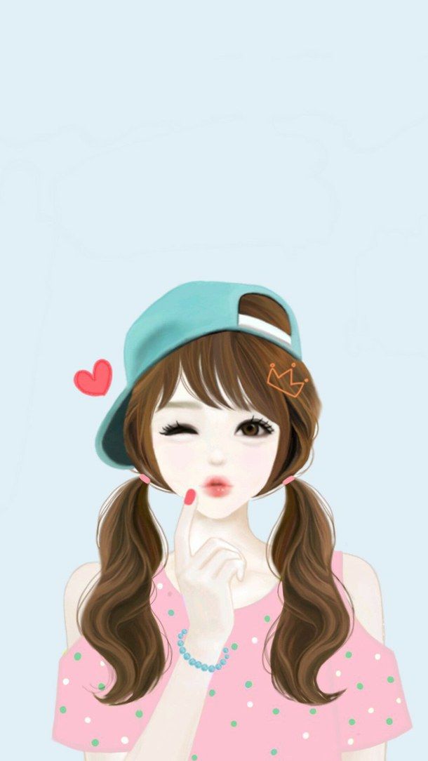 cartoon girl wallpaper,cartoon,illustration,pink,turquoise,brown hair