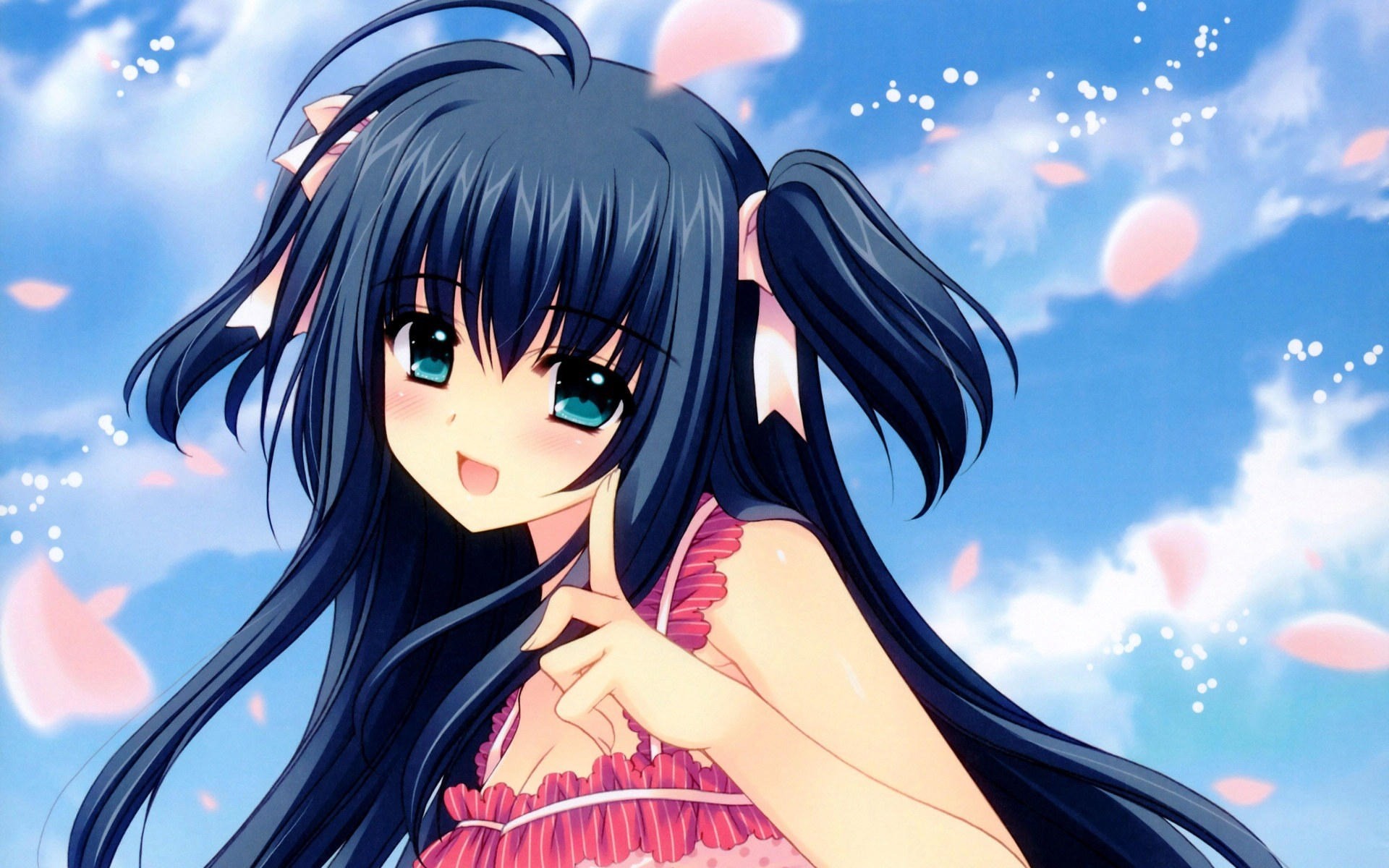 cute anime girl wallpaper,cartoon,anime,cg artwork,sky,long hair