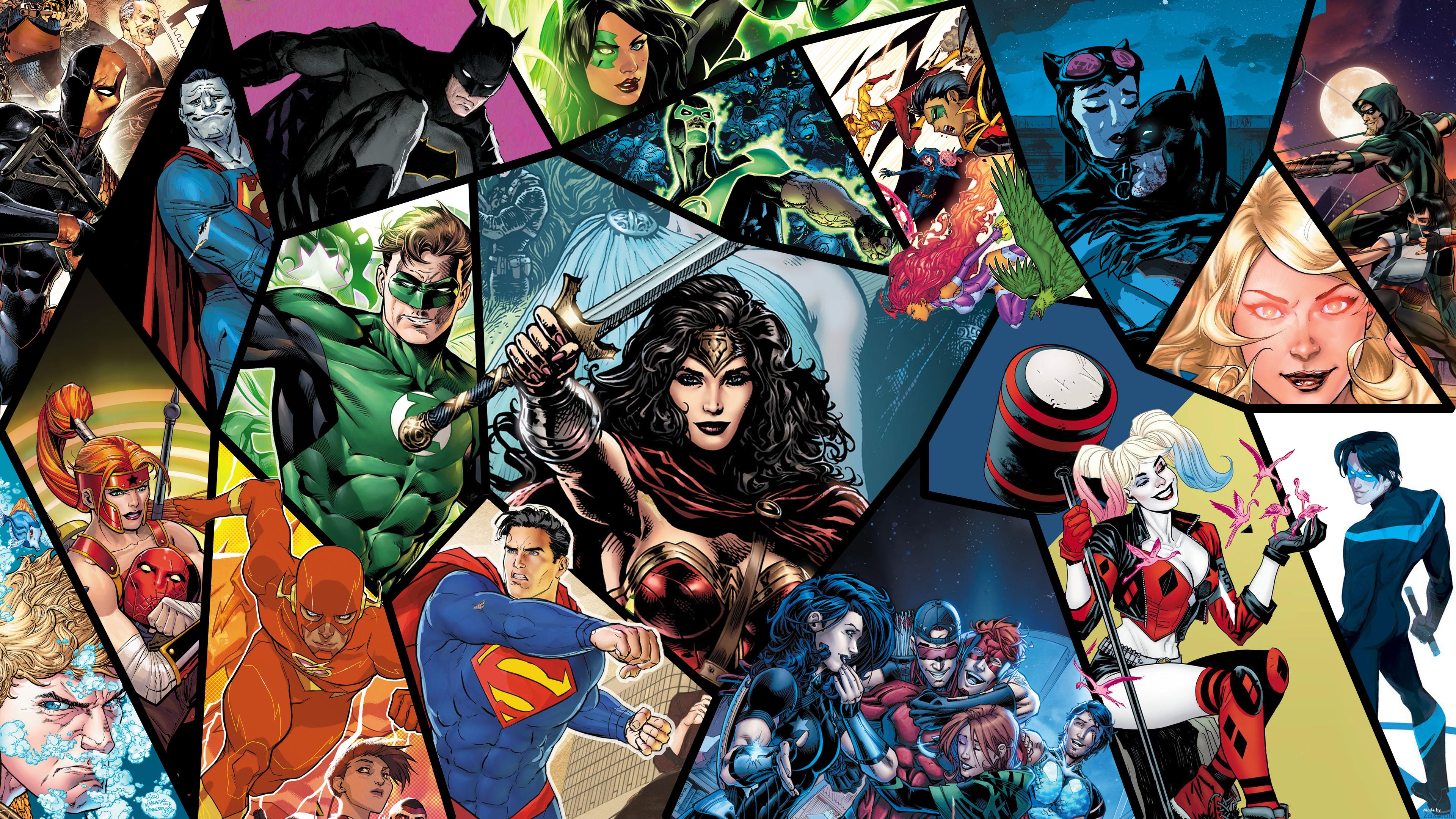 dc comics fondo de pantalla,historietas,cómic,collage,personaje de ficción,superhéroe