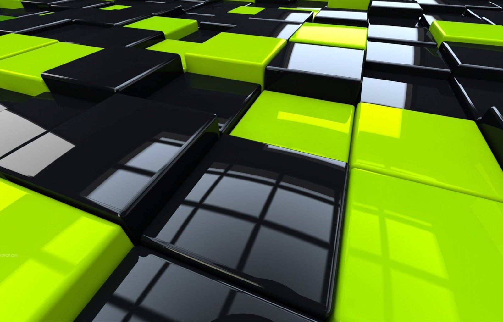 Blocks Hd Wallpapers 1080p - Black And Green Cubes- WallpaperUse