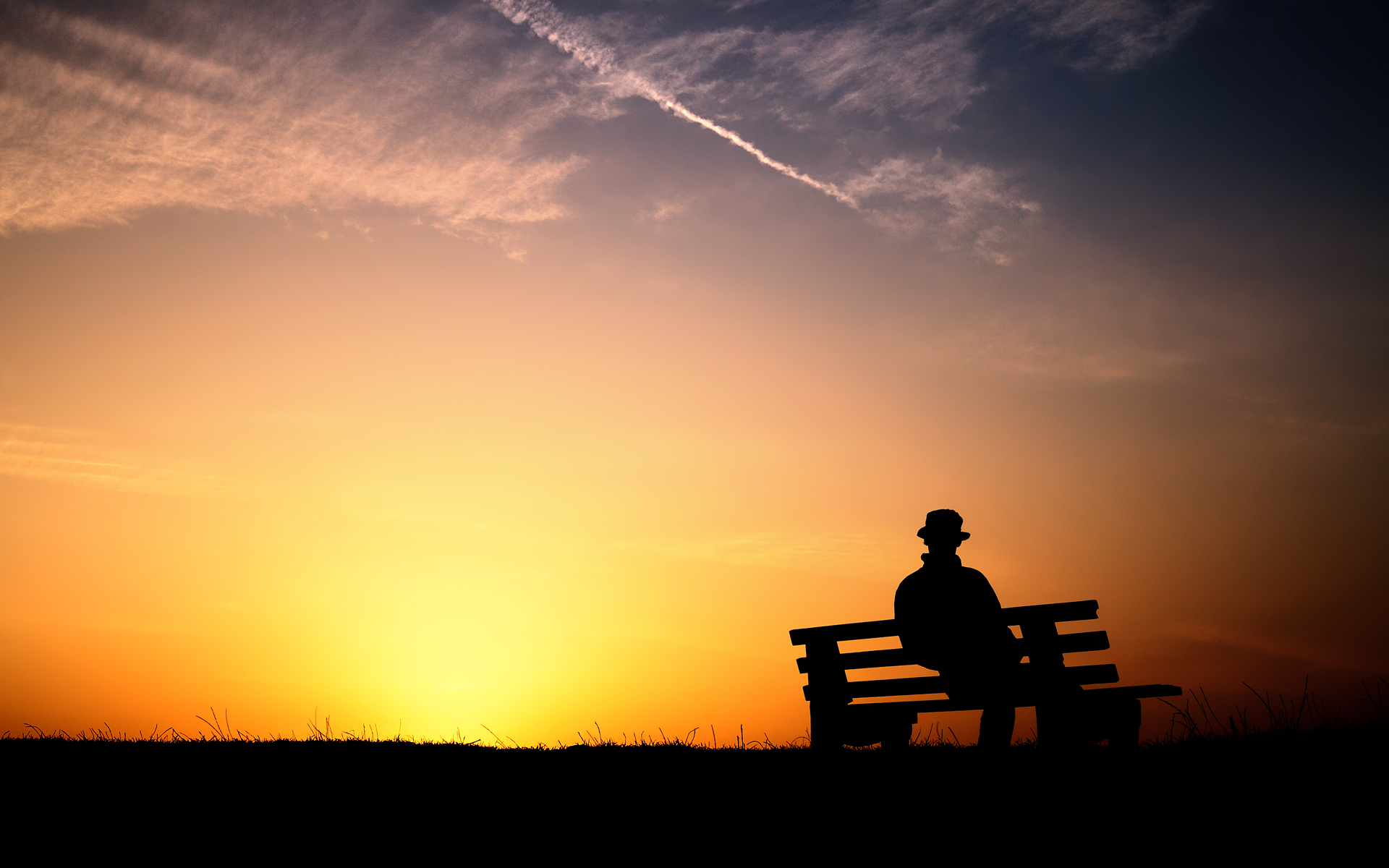 feeling sad wallpaper,sky,people in nature,cloud,sitting,sunset