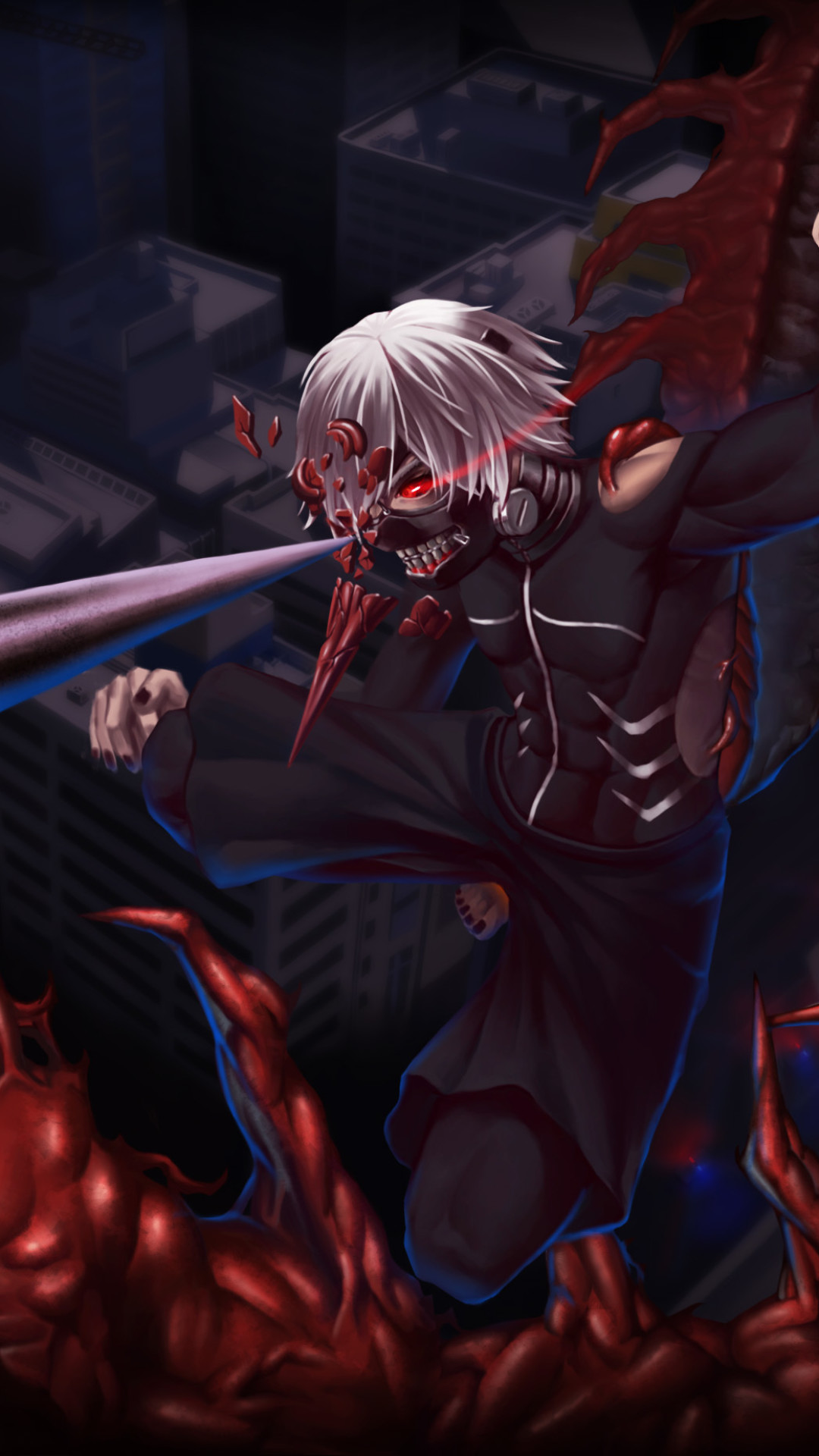 tokyo ghoul kaneki wallpaper,demon,cg artwork,anime,fictional character,darkness