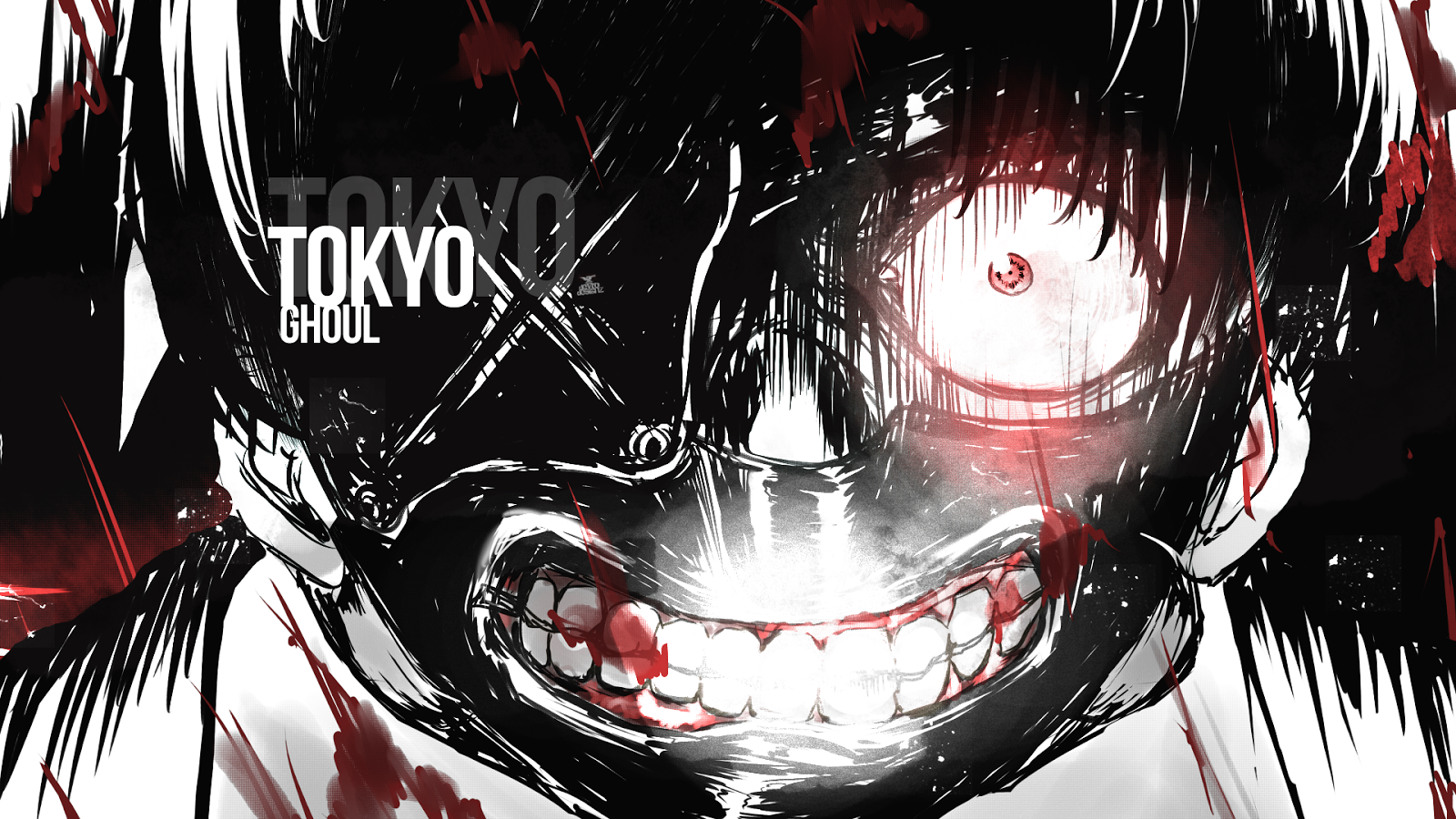 tokyo ghoul kaneki wallpaper,anime,black hair,mouth,organ,graphic design