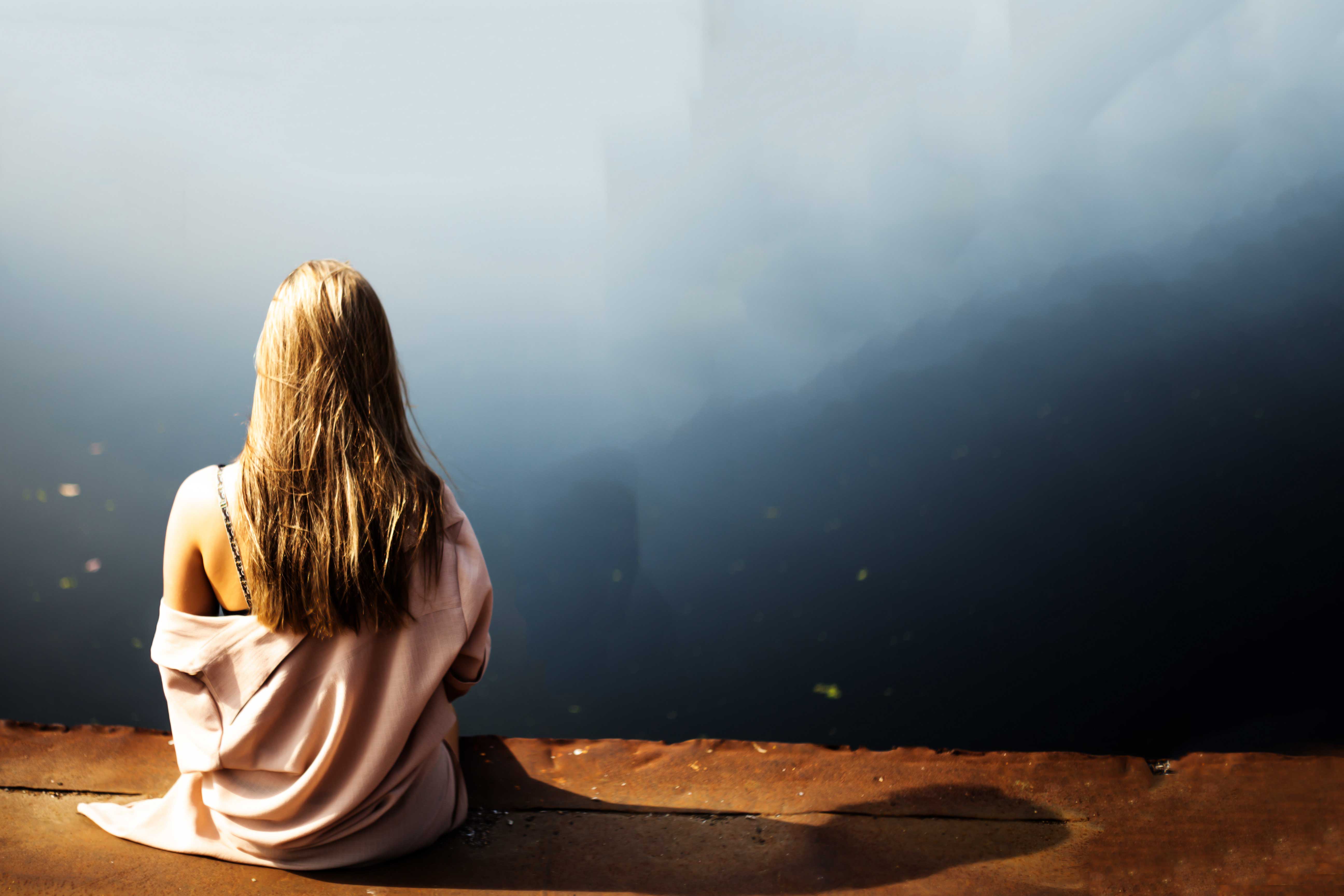 sad wallpaper full hd,sky,sitting,meditation,atmosphere,sunlight