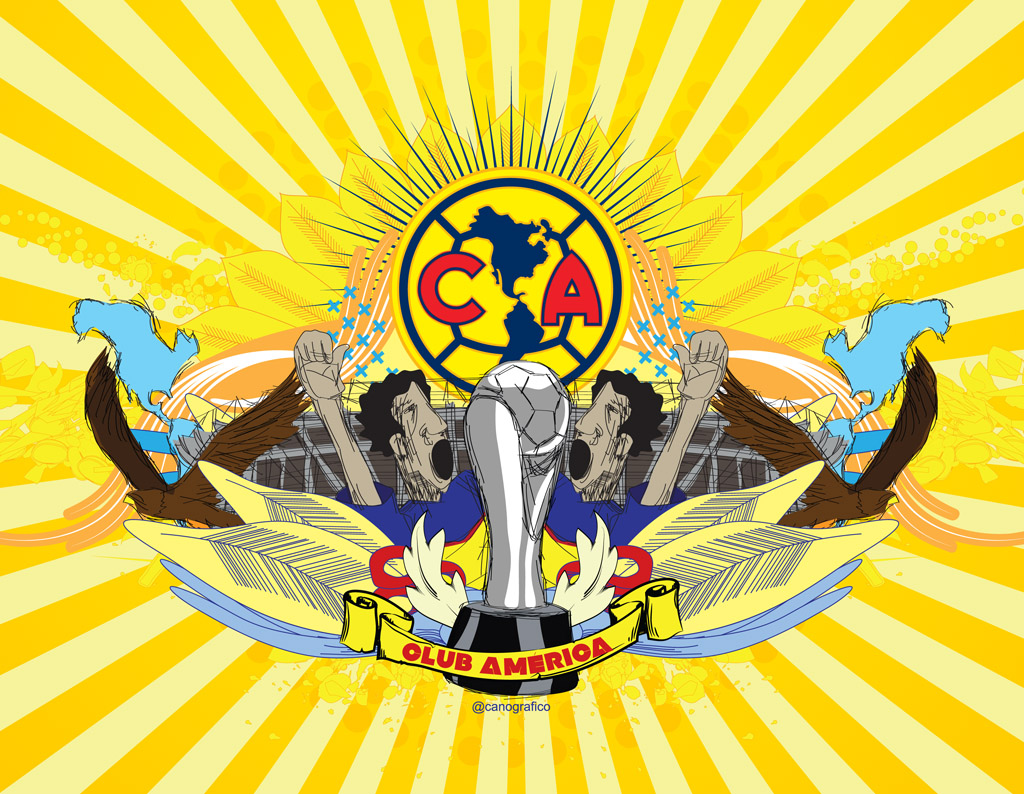 클럽 아메리카 벽지,노랑,문장,삽화,상징,제도법