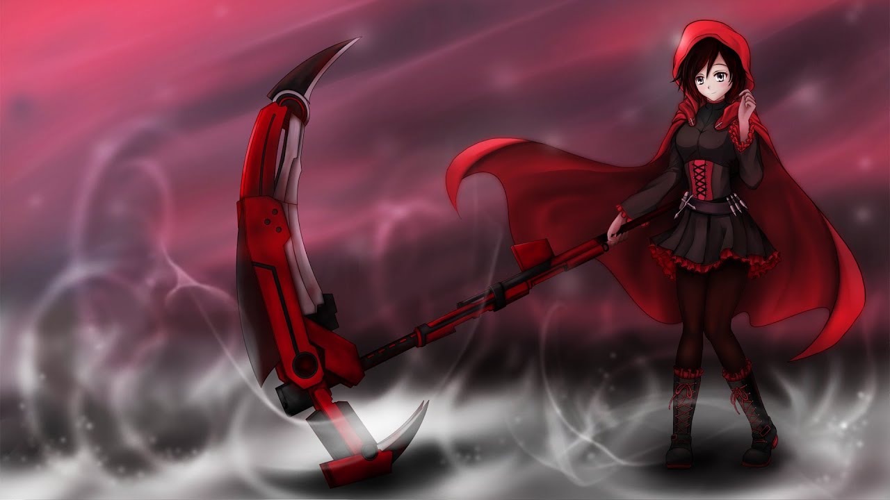 rwby wallpaper,red,cg artwork,fictional character,demon,long hair