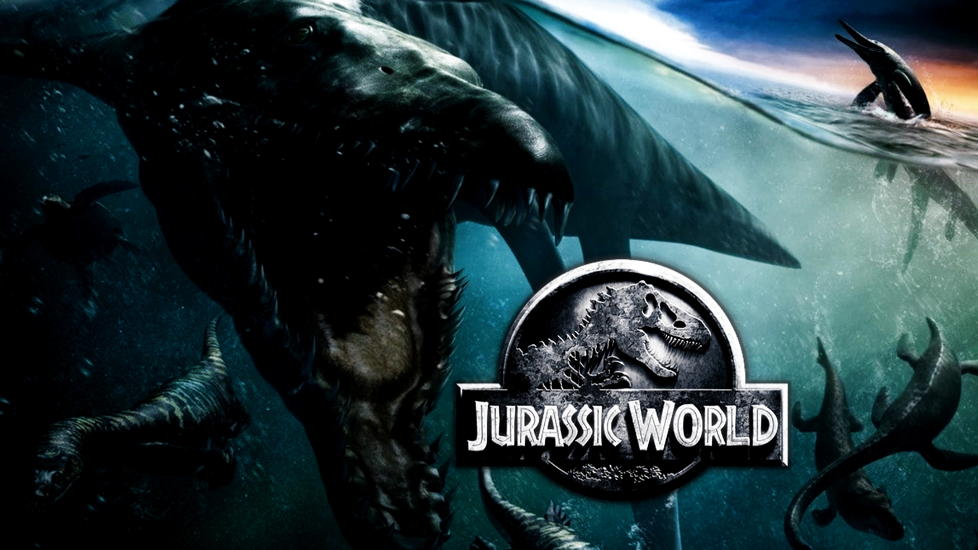 jurassic world wallpaper,film,cg kunstwerk,grafikdesign,poster,dunkelheit