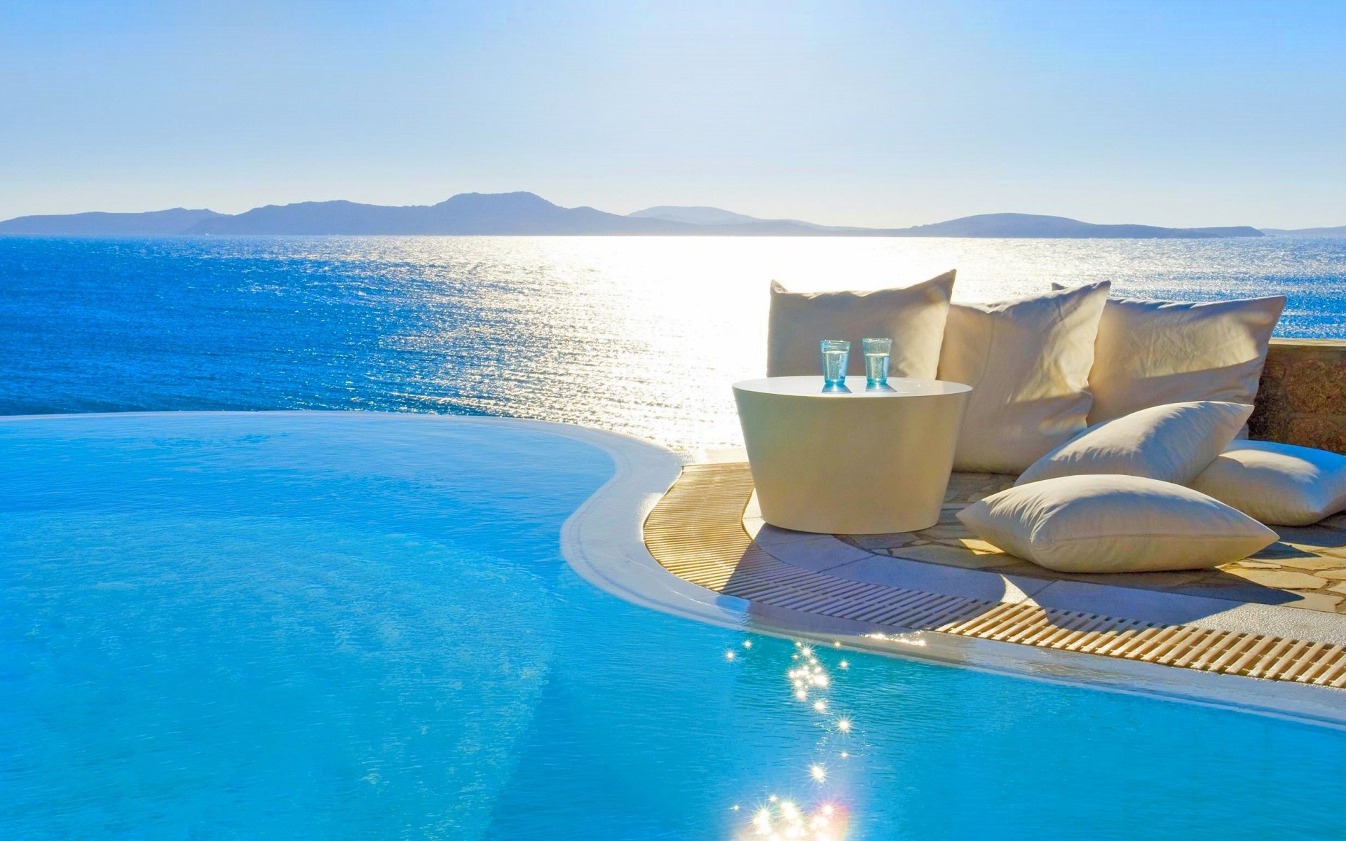pool wallpaper,blue,sky,azure,vacation,ocean