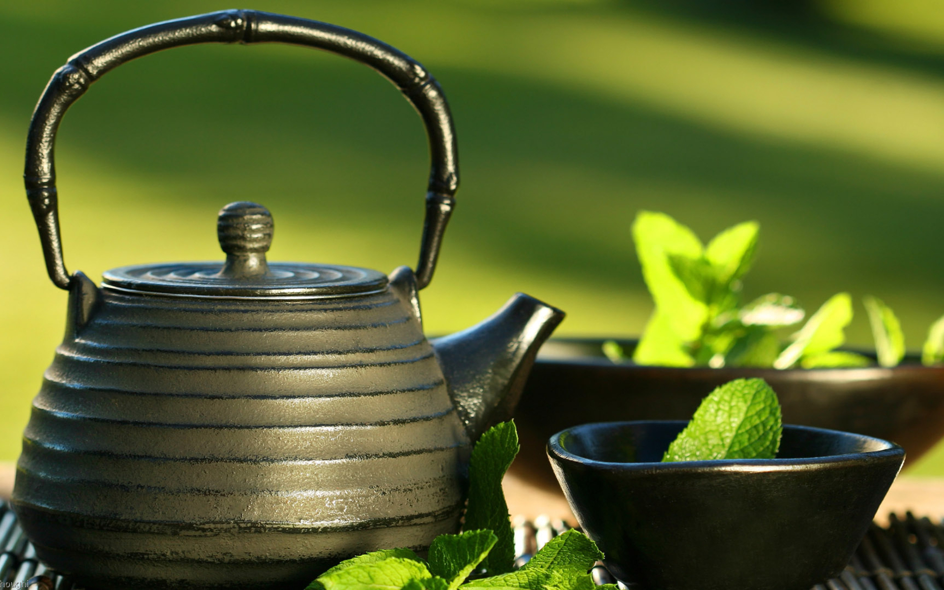 carta da parati del tè,teiera,bollitore,tè verde,vasellame,erba