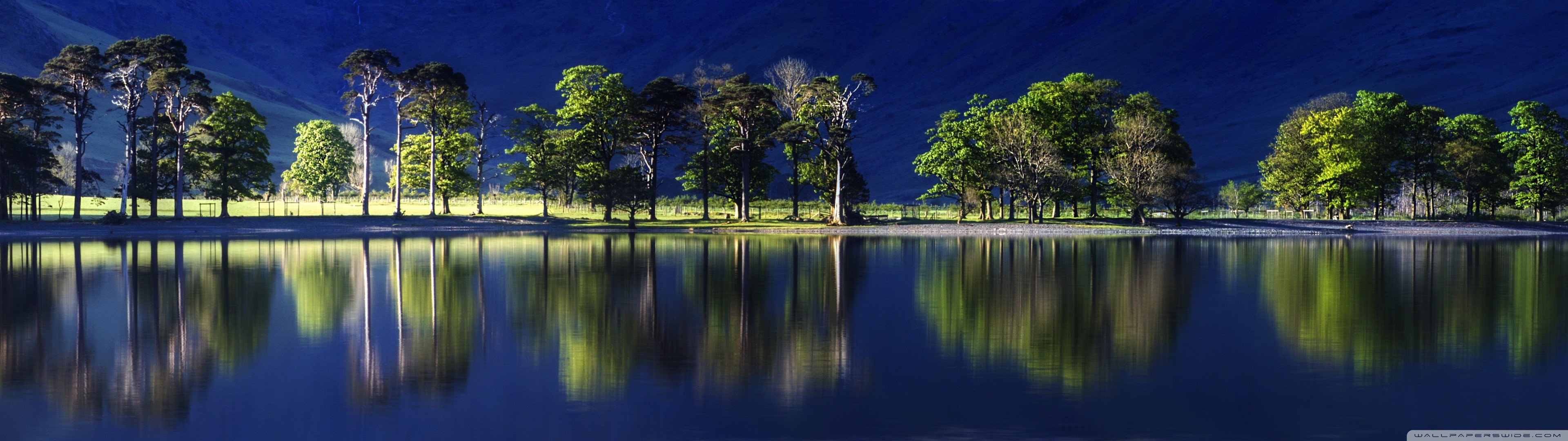 3840x1080 fond d'écran hd,réflexion,la nature,paysage naturel,ciel,l'eau