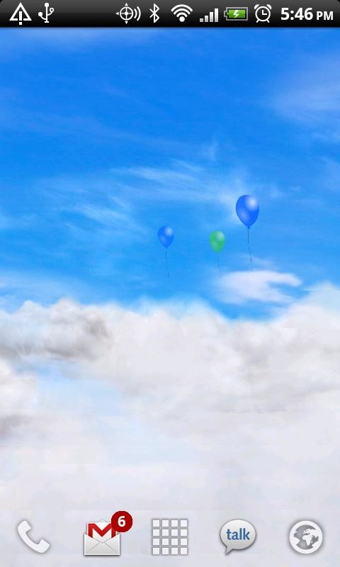 空ライブ壁紙,空,昼間,青い,雲,バルーン