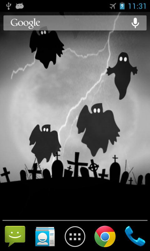 ghost live wallpaper,sky,screenshot,font,fictional character