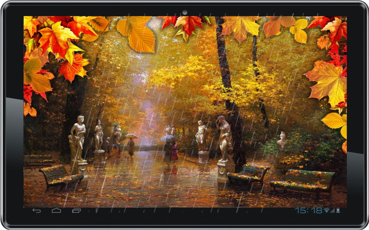 herbst live wallpaper,gemälde,natur,moderne kunst,baum,natürliche landschaft