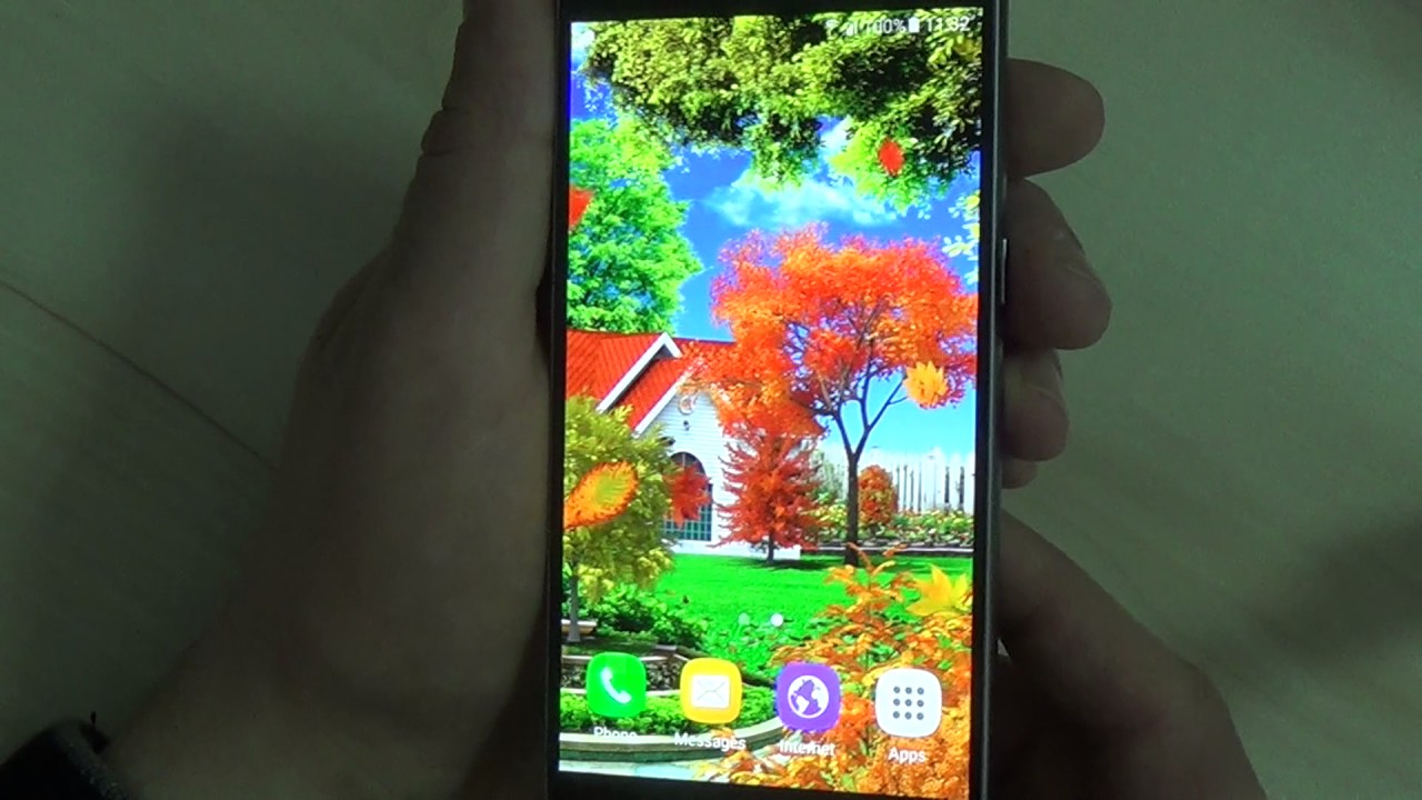 autumn live wallpaper,green,gadget,technology,electronic device,smartphone