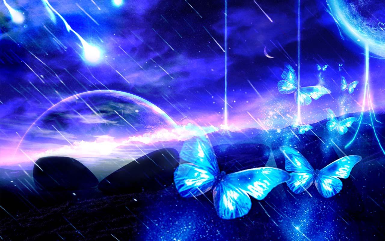 mariposa 3d live wallpaper,azul,cielo,ligero,mariposa,púrpura