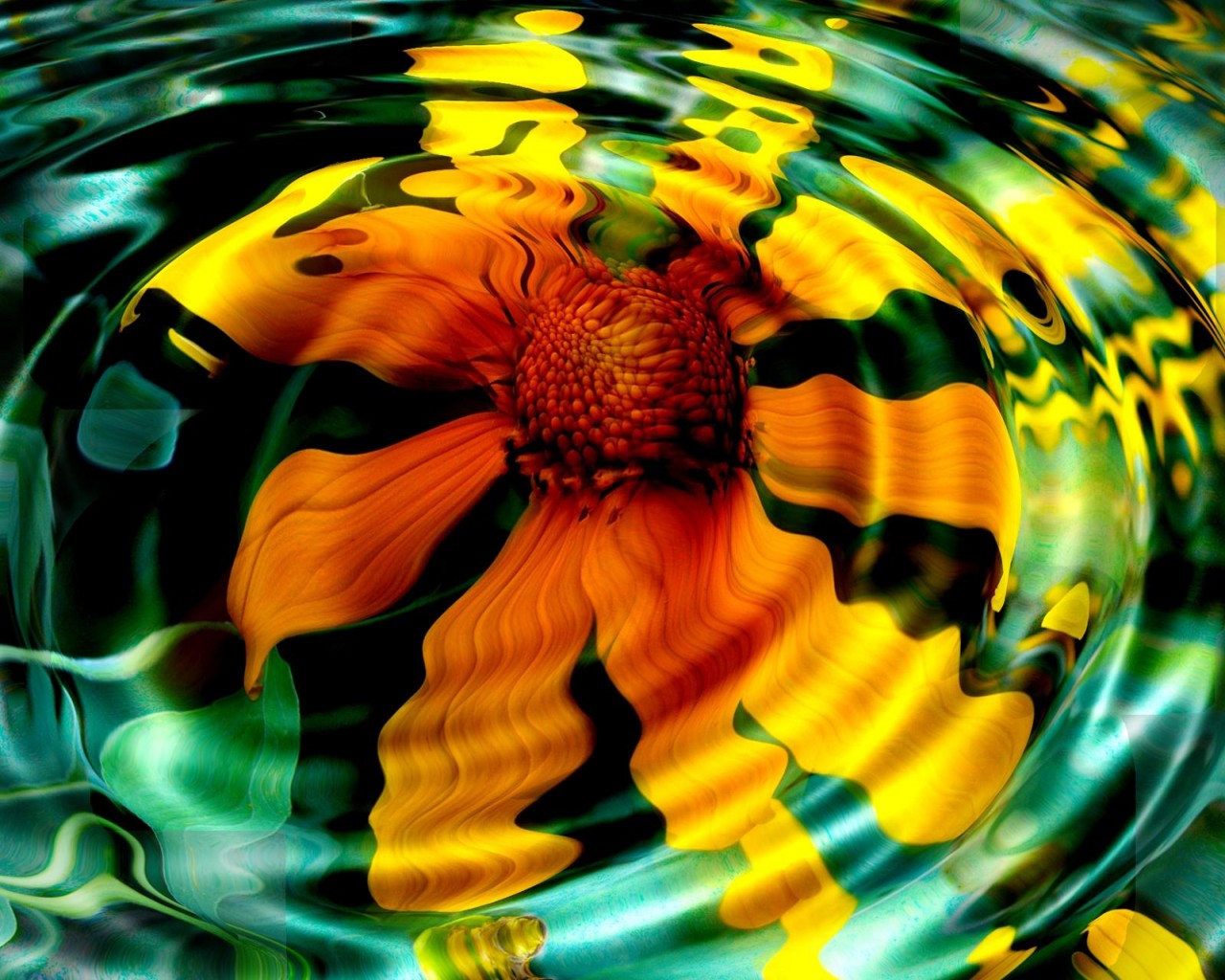 wallpaper de,green,yellow,sunflower,water,sunflower