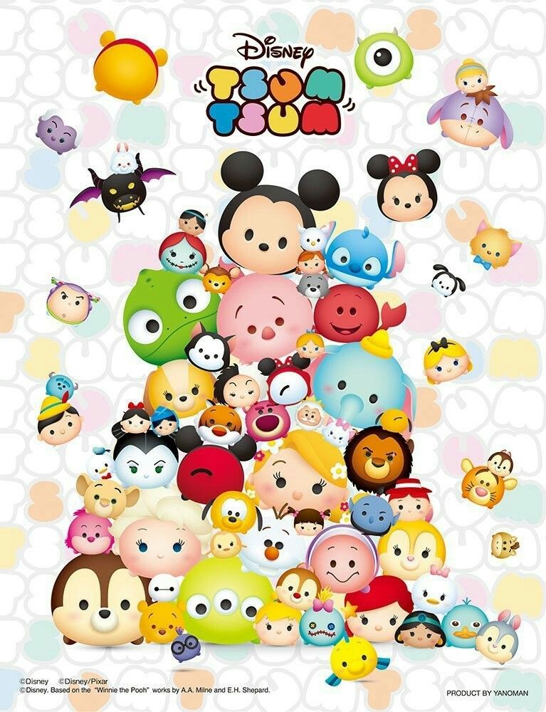 tsum tsum wallpaper,cartoon,clip art,design,graphics,pattern