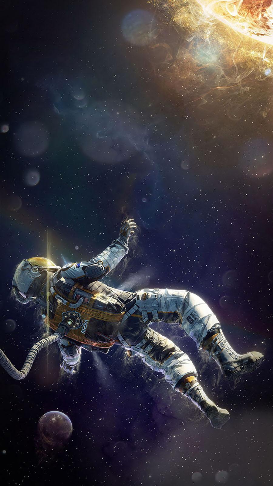 space wallpaper android,cg artwork,outer space,space,illustration,astronaut
