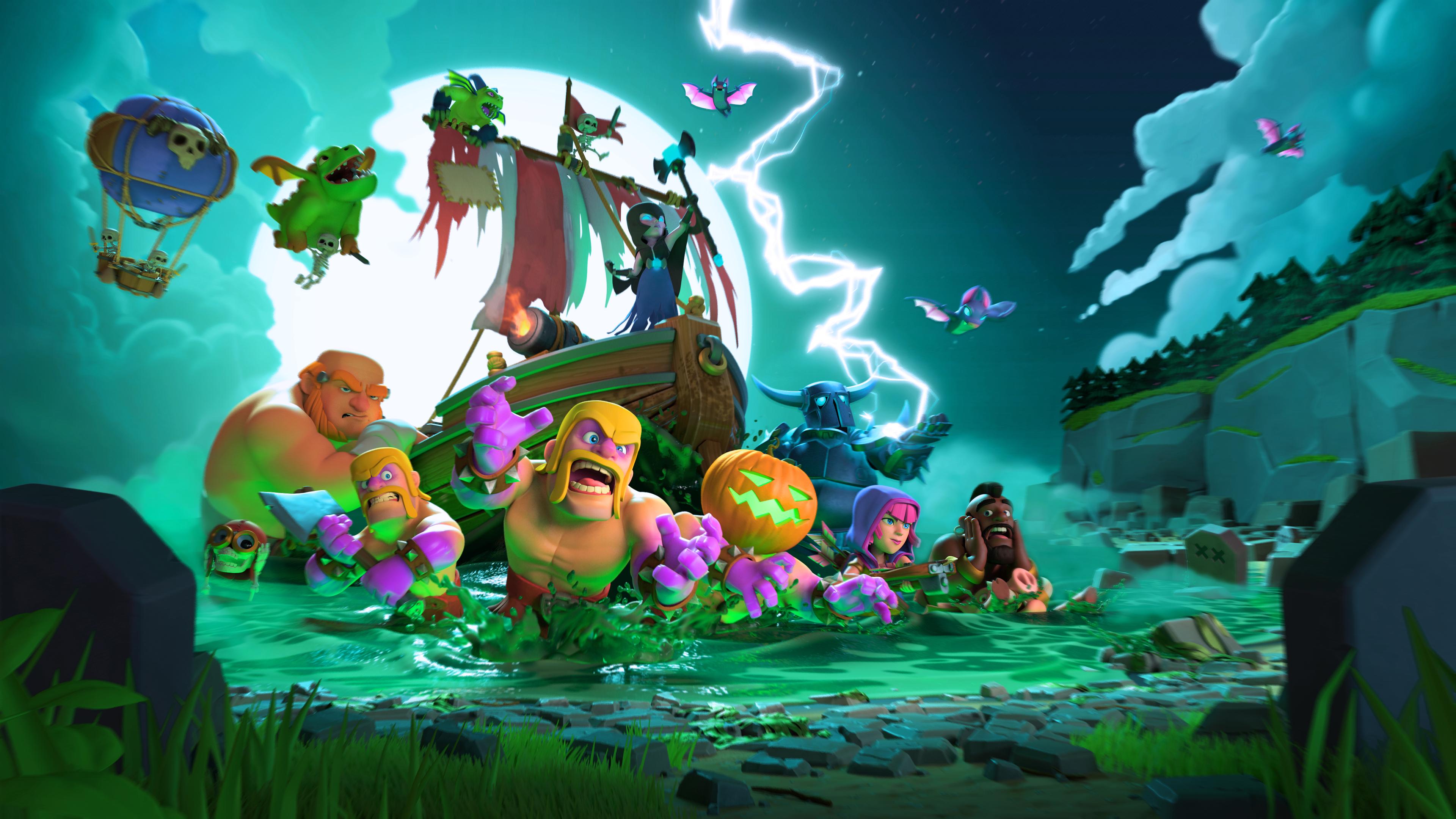 clash of clans wallpaper hd,action adventure game,adventure game,animated cartoon,illustration,pc game