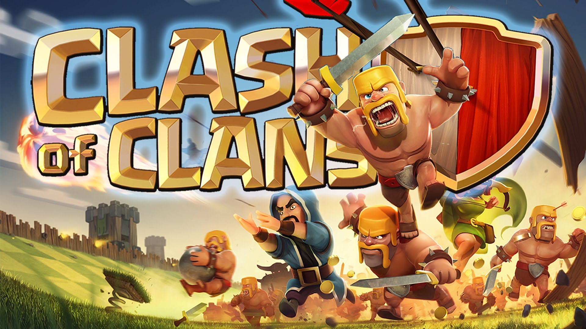 clash of clans wallpaper hd,action adventure game,animated cartoon,pc game,cartoon,games