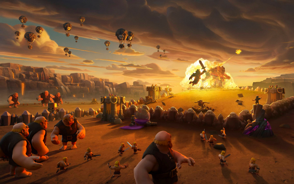 clash of clans wallpaper hd,cielo,paesaggio,fotografia,orizzonte,animazione