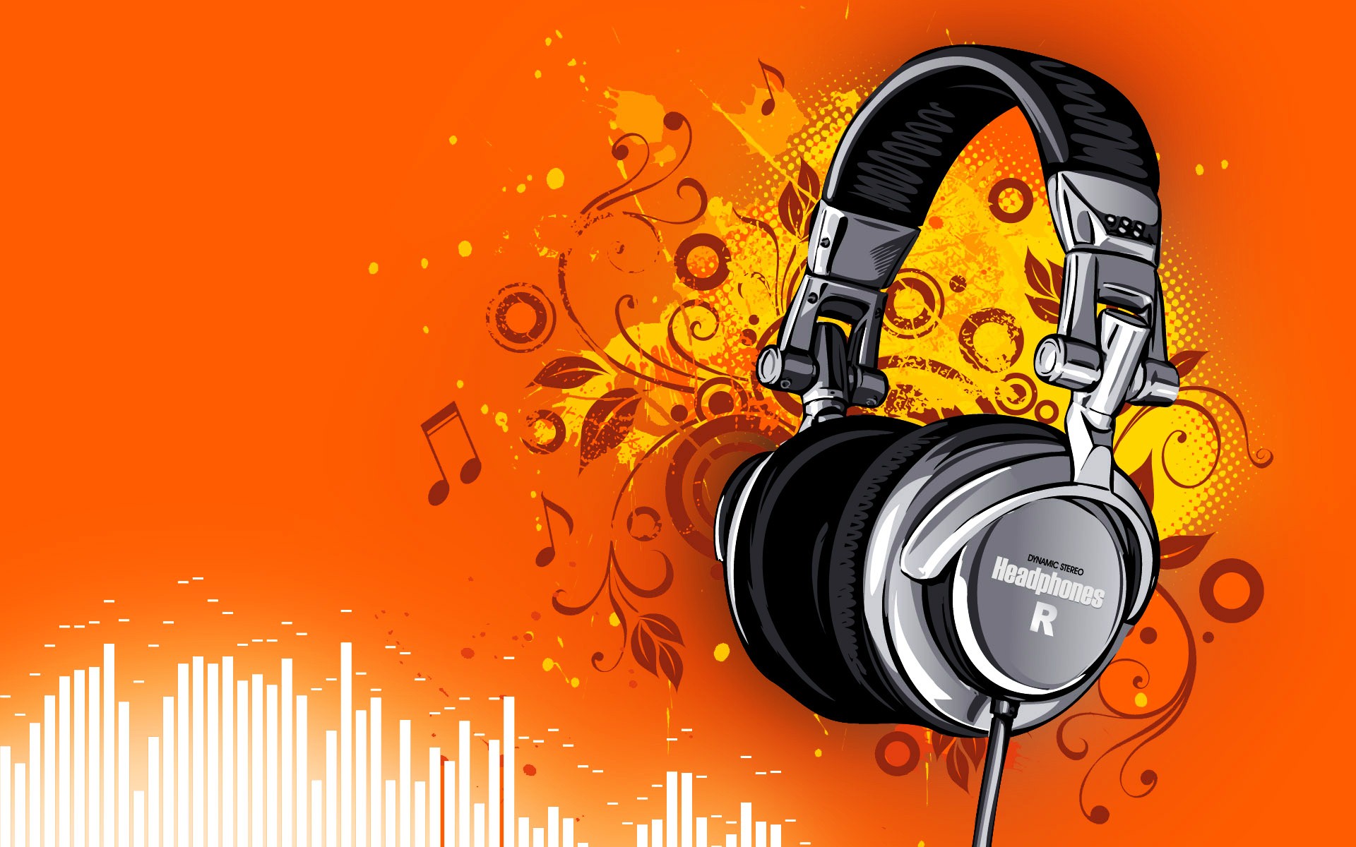 headphones wallpaper,headphones,audio equipment,orange,microphone,gadget