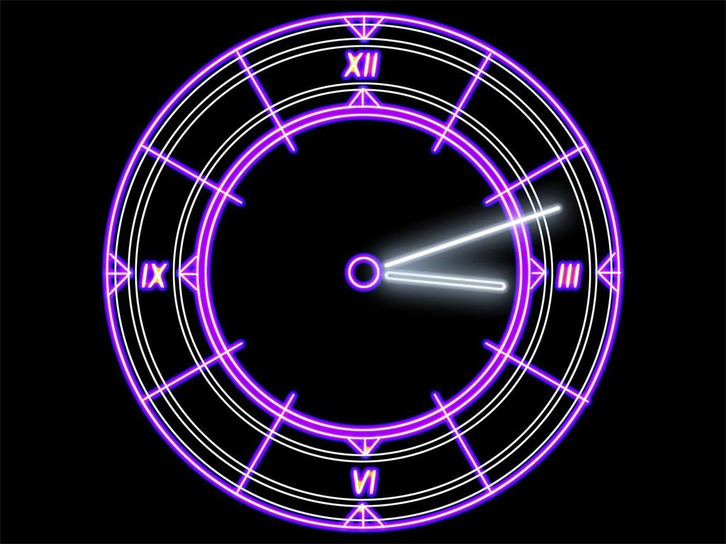 아날로그 시계 라이브 배경 화면,보라색,네온,빛,원,제비꽃