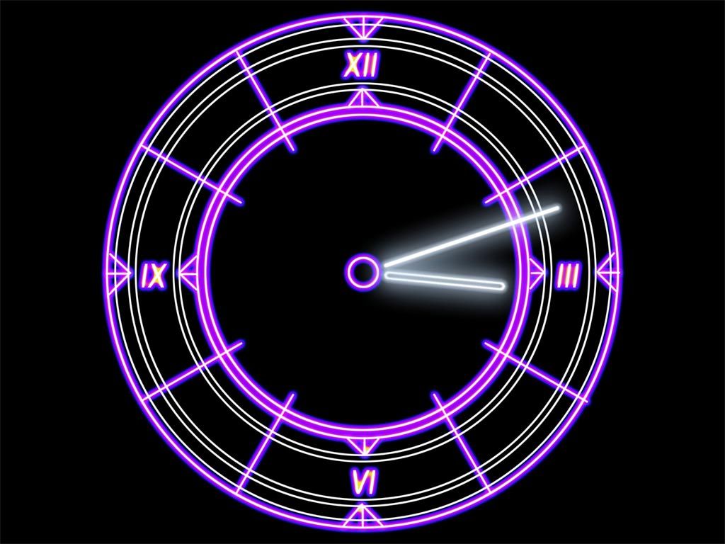 analoge uhr live wallpaper,lila,neon ,licht,kreis,violett