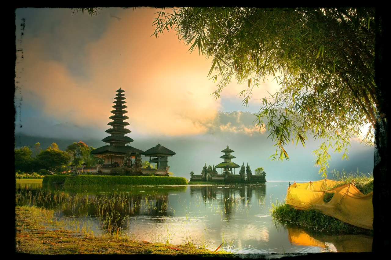 indonesia wallpaper,nature,natural landscape,sky,reflection,morning