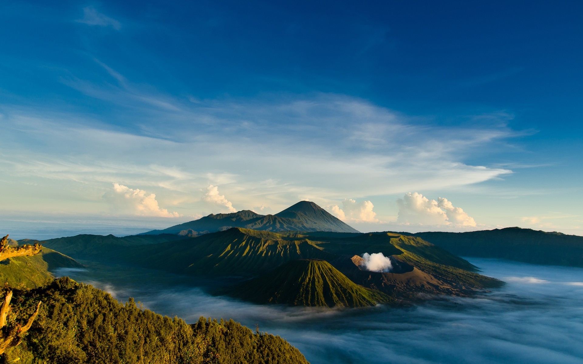 インドネシアの壁紙,自然,空,自然の風景,山,海