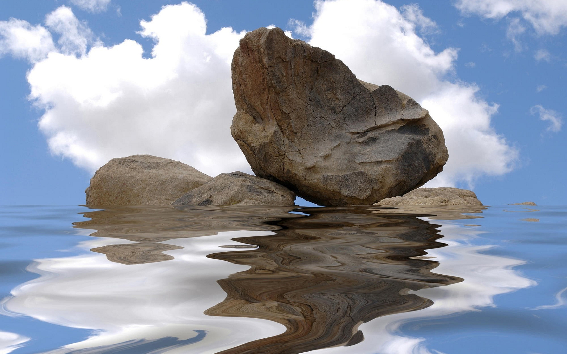 wallpaper agua,rock,reflection,water,formation,cloud