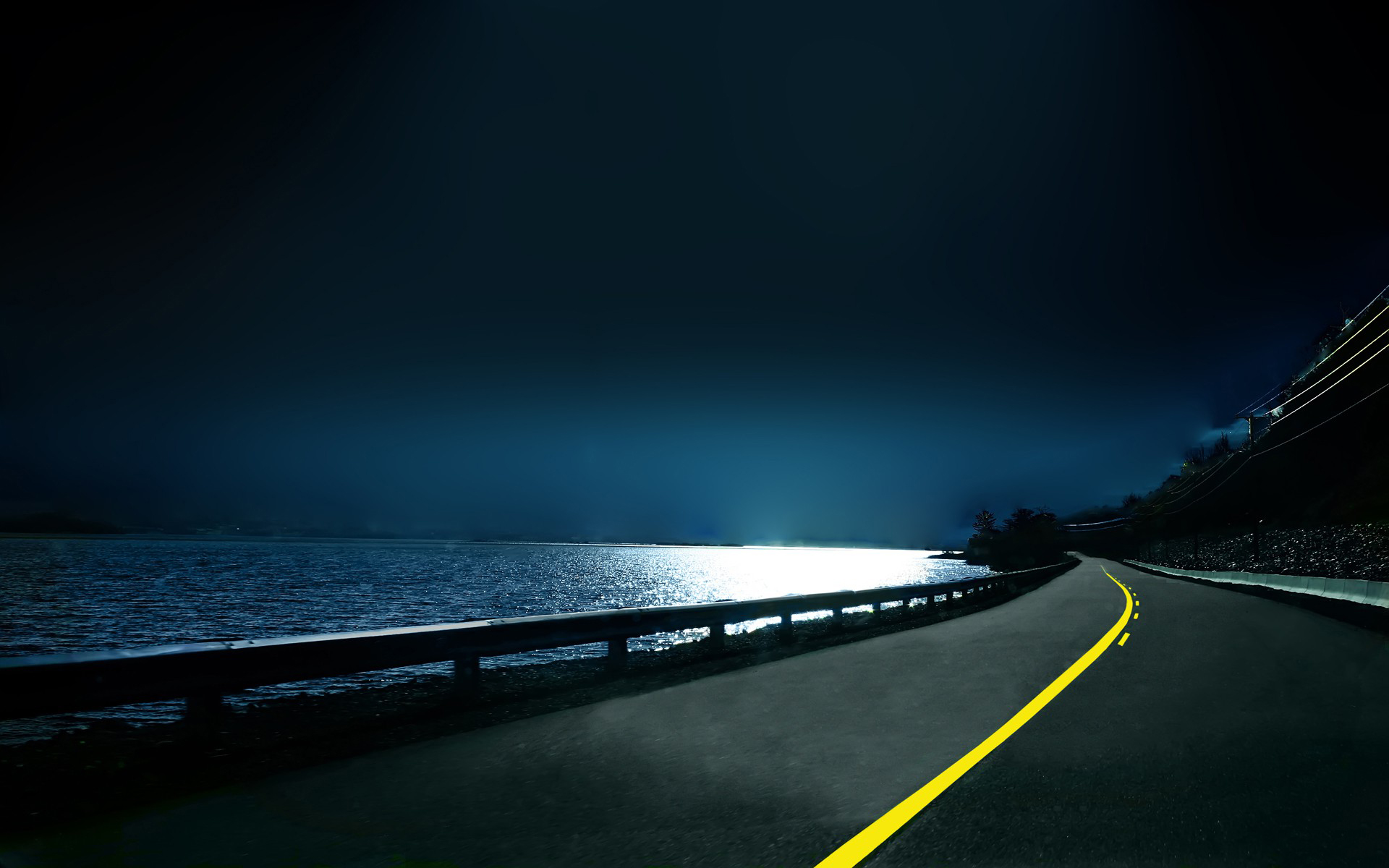 hq wallpaper,sky,blue,road,night,cloud