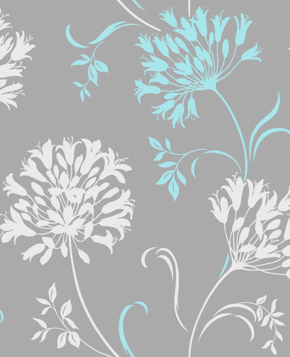 papier peint bleu sarcelle et gris,fond d'écran,modèle,sarcelle,art floral,fleur