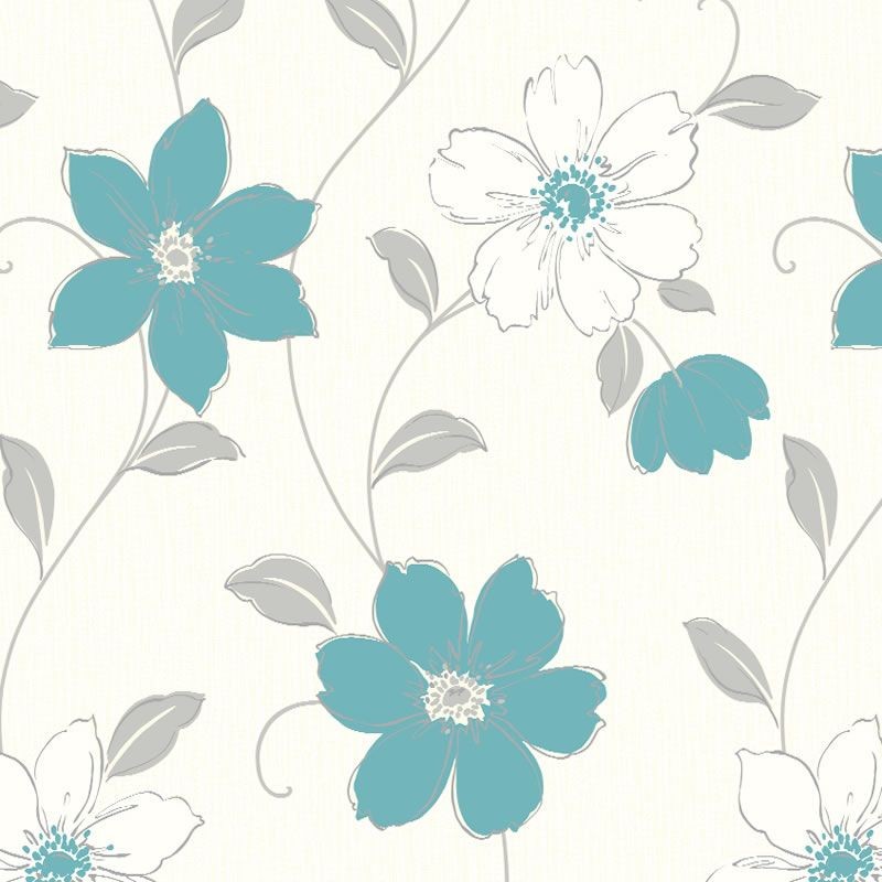 teal and grey wallpaper,pattern,flower,botany,floral design,plant