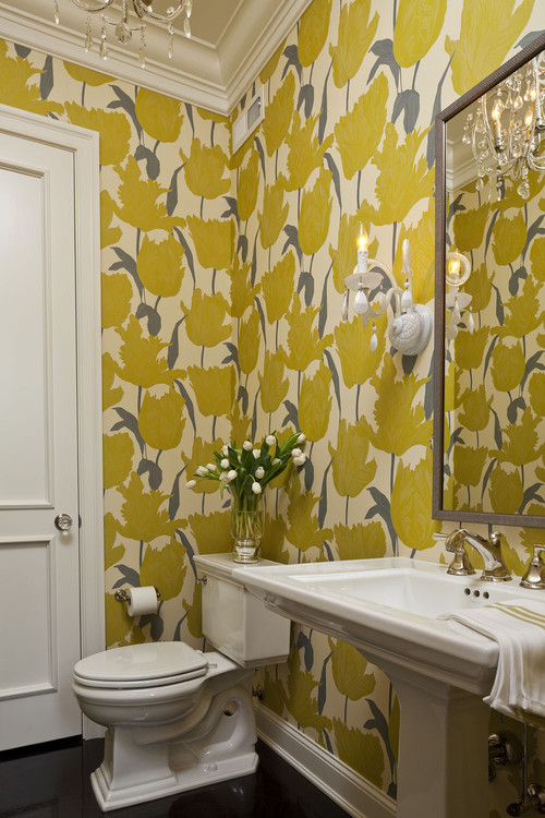 bold wallpaper,bathroom,room,yellow,wall,property