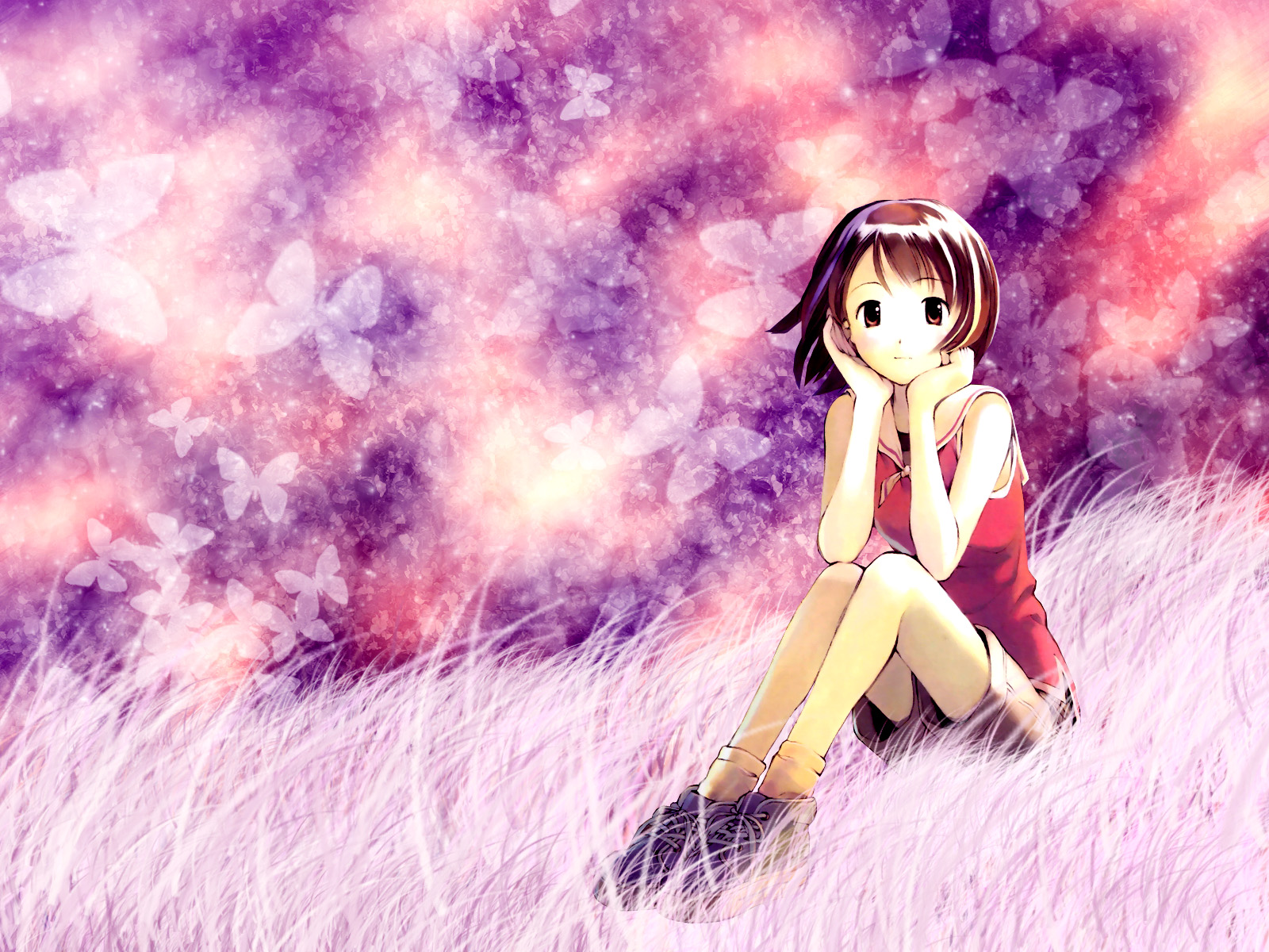 cute anime wallpaper,anime,violet,purple,cartoon,cg artwork