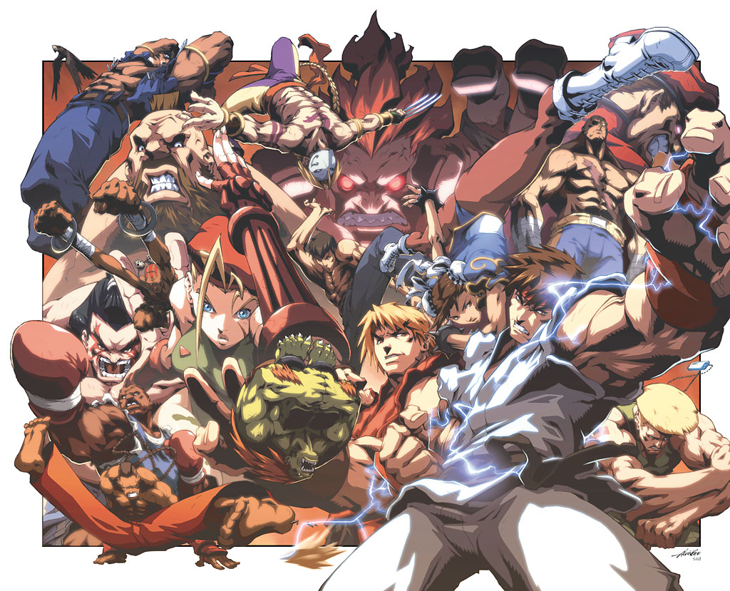 street fighter wallpaper,fictional character,illustration,team,art,cg artwork