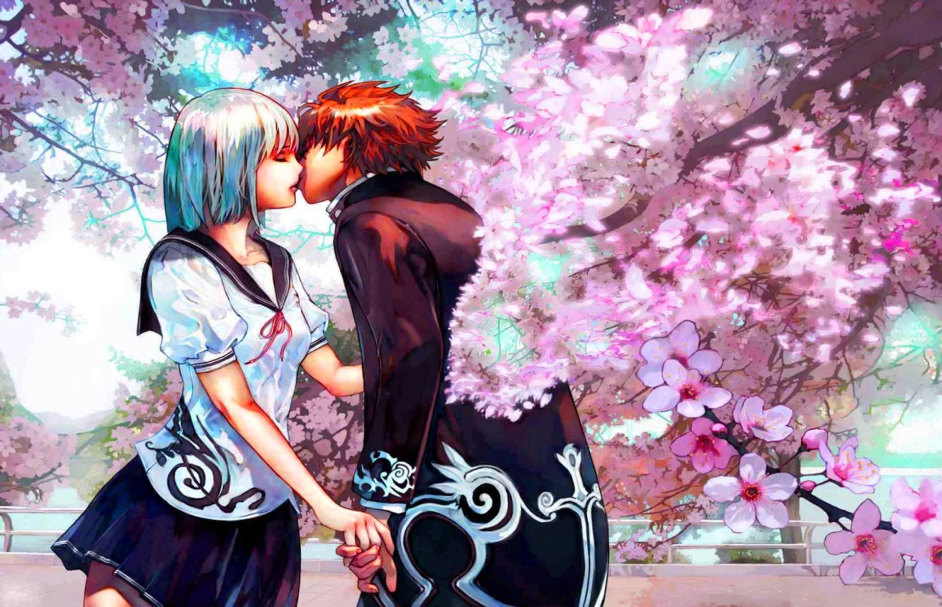 wallpapers de amor,anime,romance,interaction,cg artwork,spring