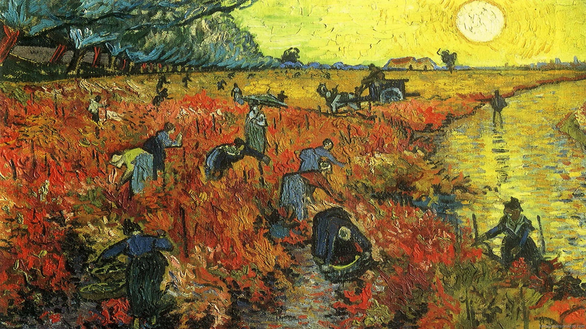 fondo de pantalla de van gogh,pintura,arte,tapiz,arte moderno,árbol