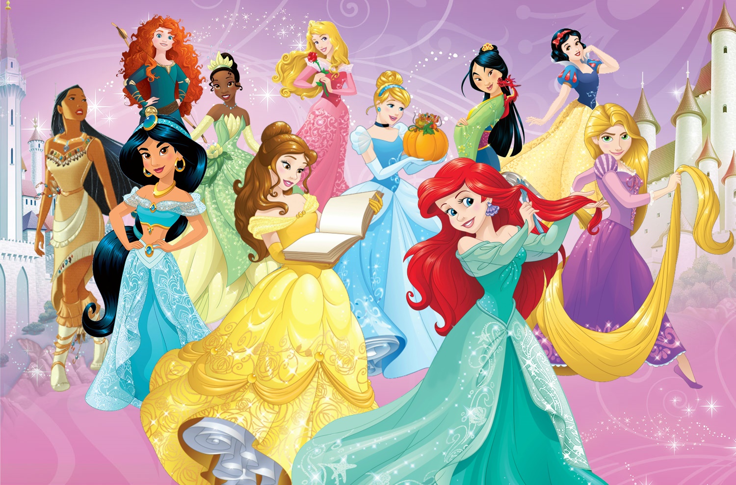 disney princess wallpaper,cartoon,animated cartoon,illustration,doll,fictional character