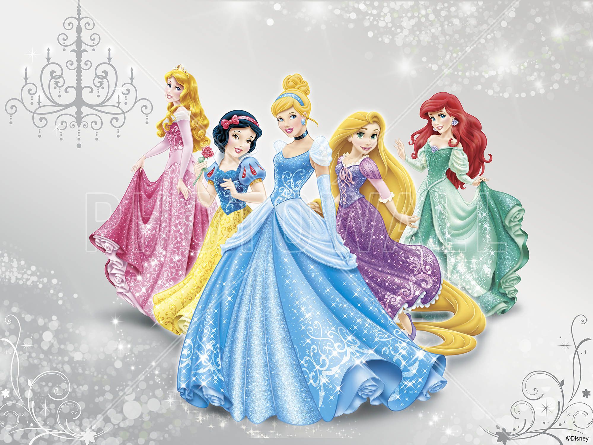 disney princess wallpaper,cartoon,illustration,figurine,costume design,fictional character