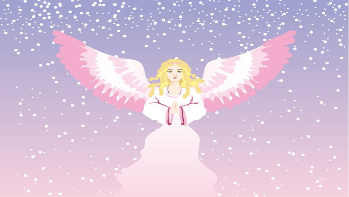 fondo de pantalla de 1136x640,ángel,personaje de ficción,criatura sobrenatural,ala,rosado