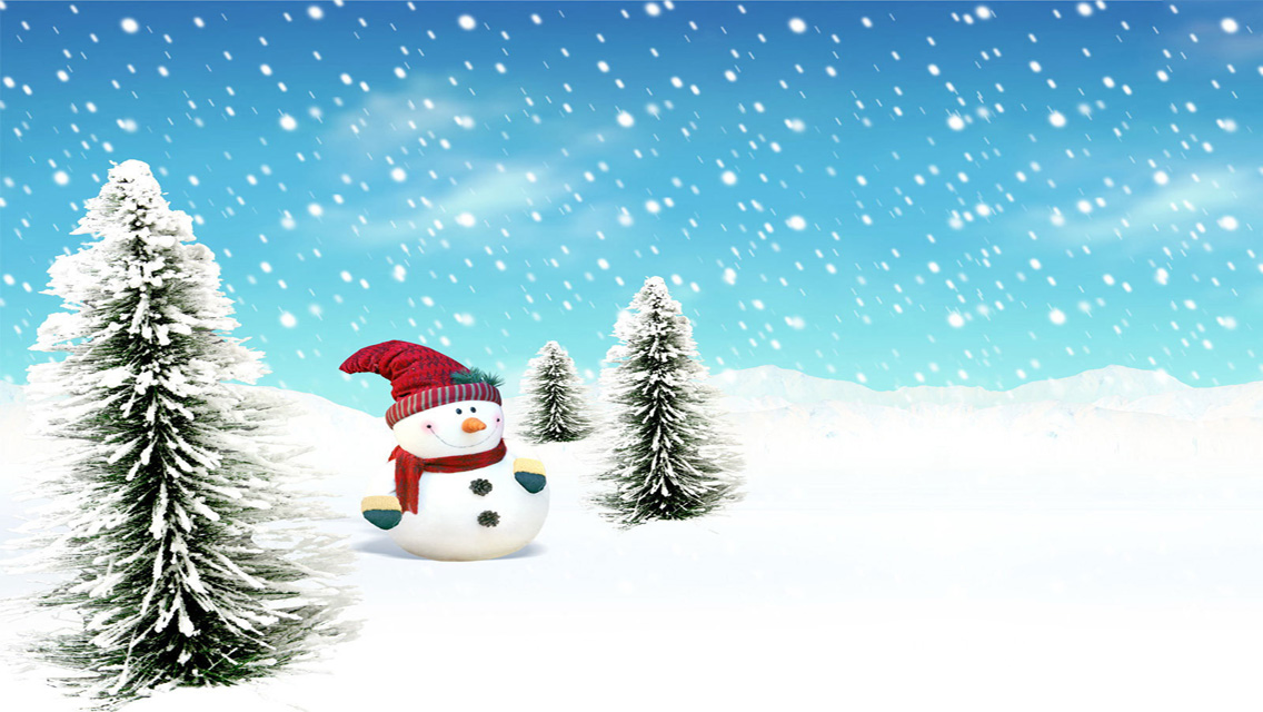 1136x640 배경 화면,겨울,눈,눈사람,서리,나무