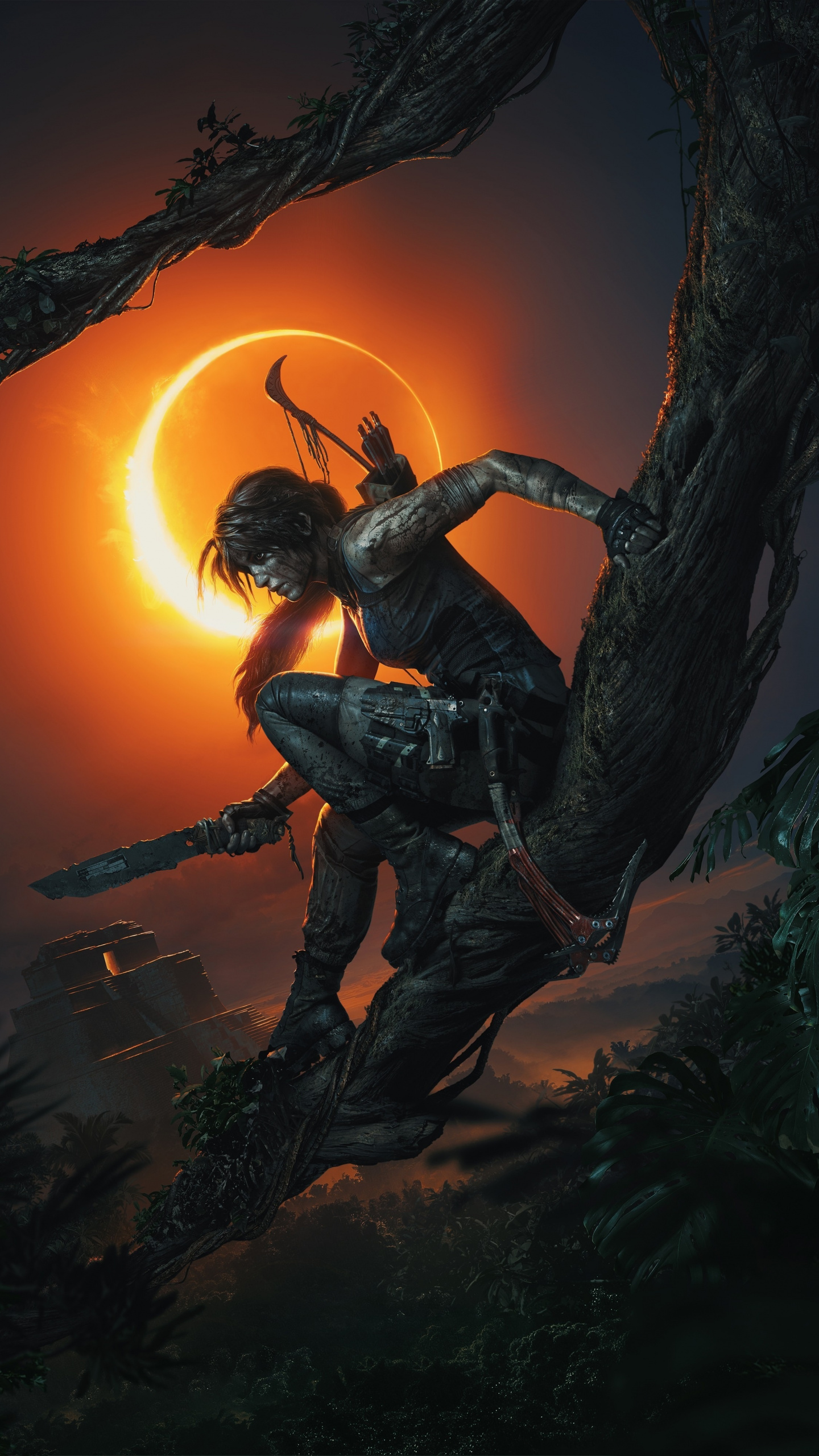 tomb raider wallpaper,action adventure spiel,dämon,cg kunstwerk,illustration,erfundener charakter