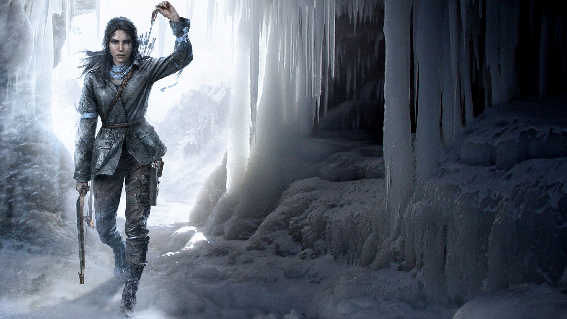 tomb raider wallpaper,action adventure game,digital compositing,photography,freezing,screenshot