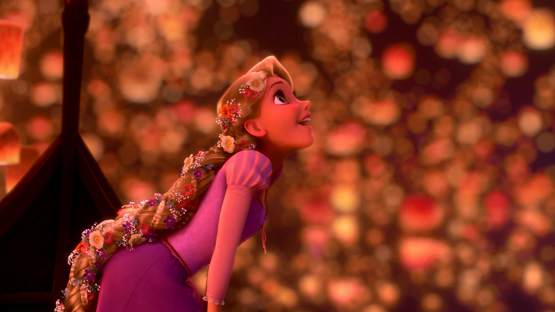 rapunzel wallpaper,pink,red,performance,tree,animation