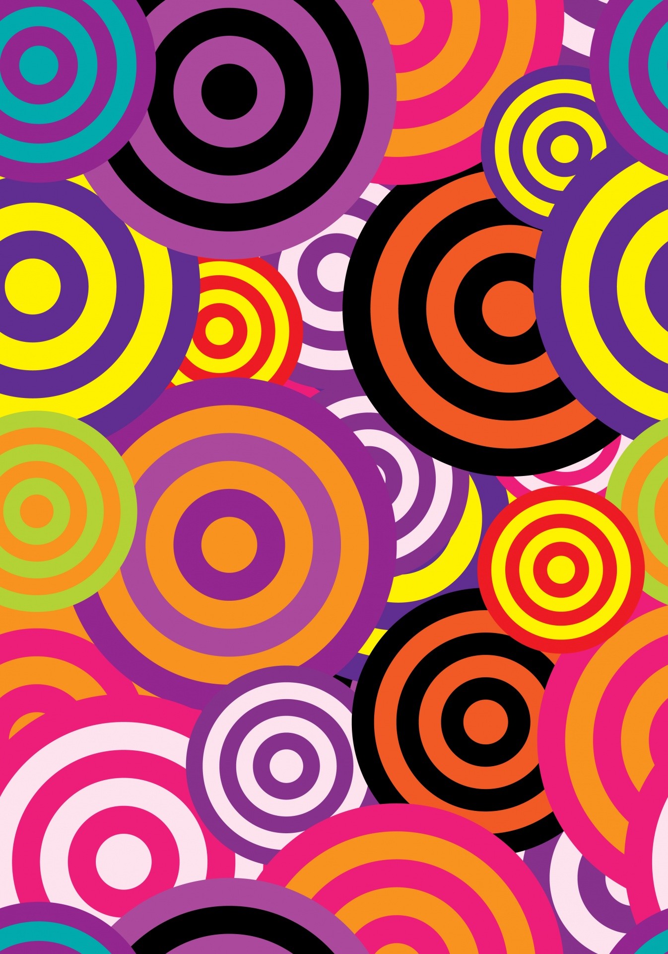 papier peint des années 60,modèle,orange,violet,violet,cercle