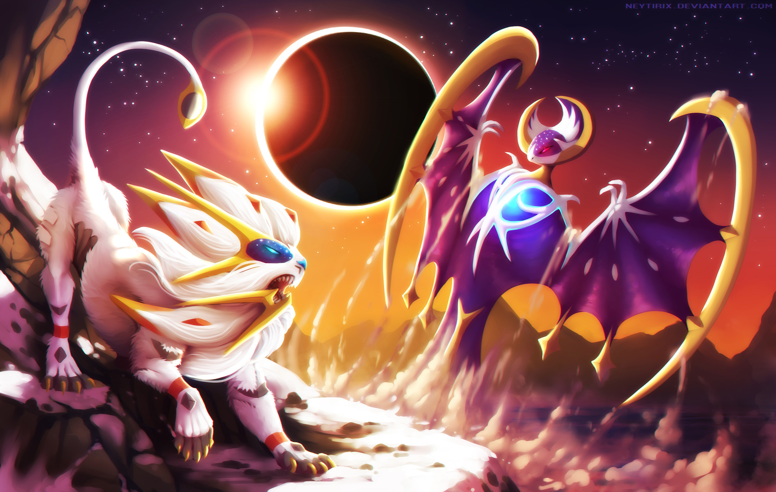 Legendary Pokemon Wallpapers 4k - Pokemon Solgaleo And Lunala- WallpaperUse
