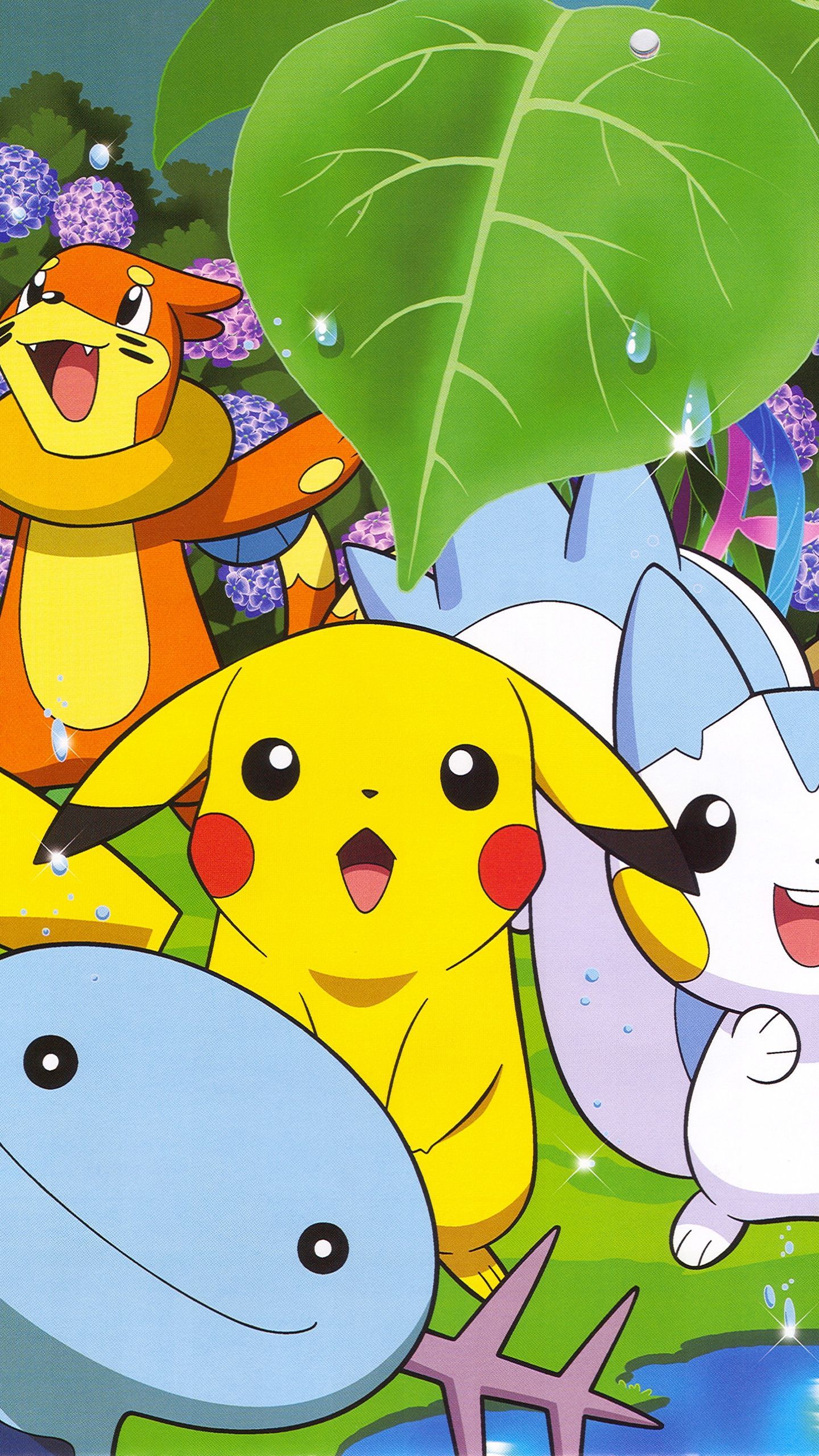 pokemon phone wallpaper,animated cartoon,cartoon,illustration,animation,organism